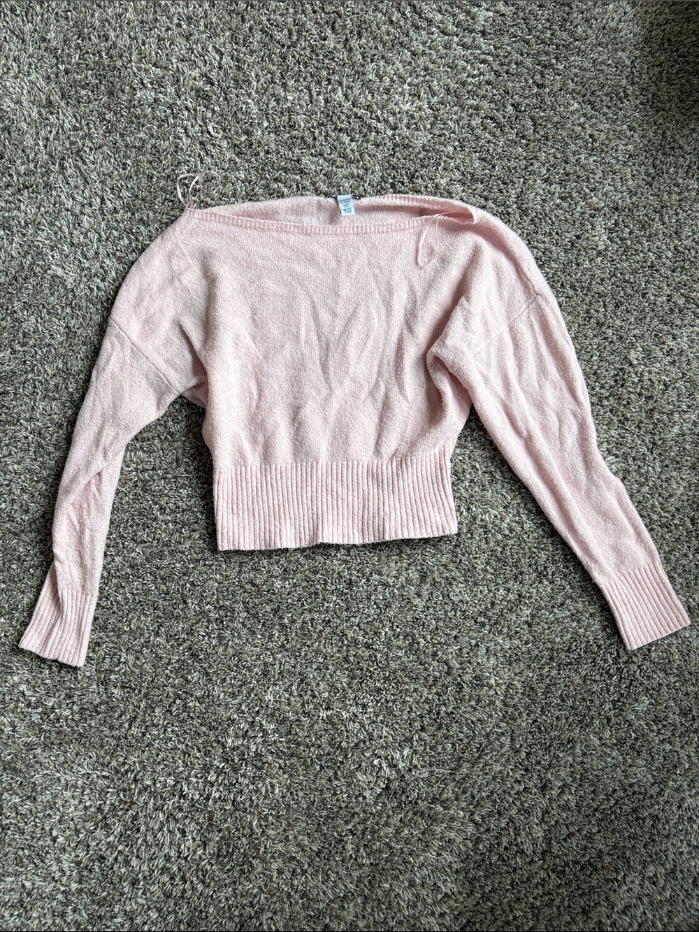 RSQ Blush Off-the-Shoulder Cropped Sweater